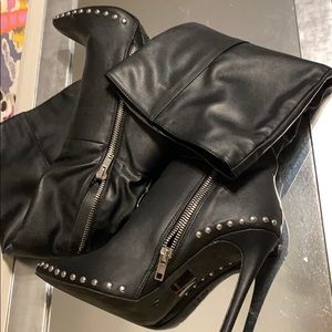 Knee high faux leather boots!